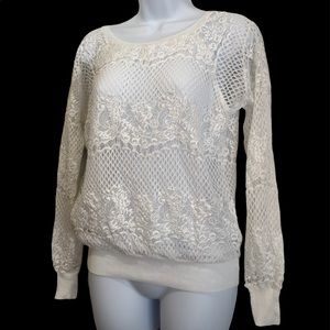 ANN TAYLOR SWEATER LACE SLEEVE